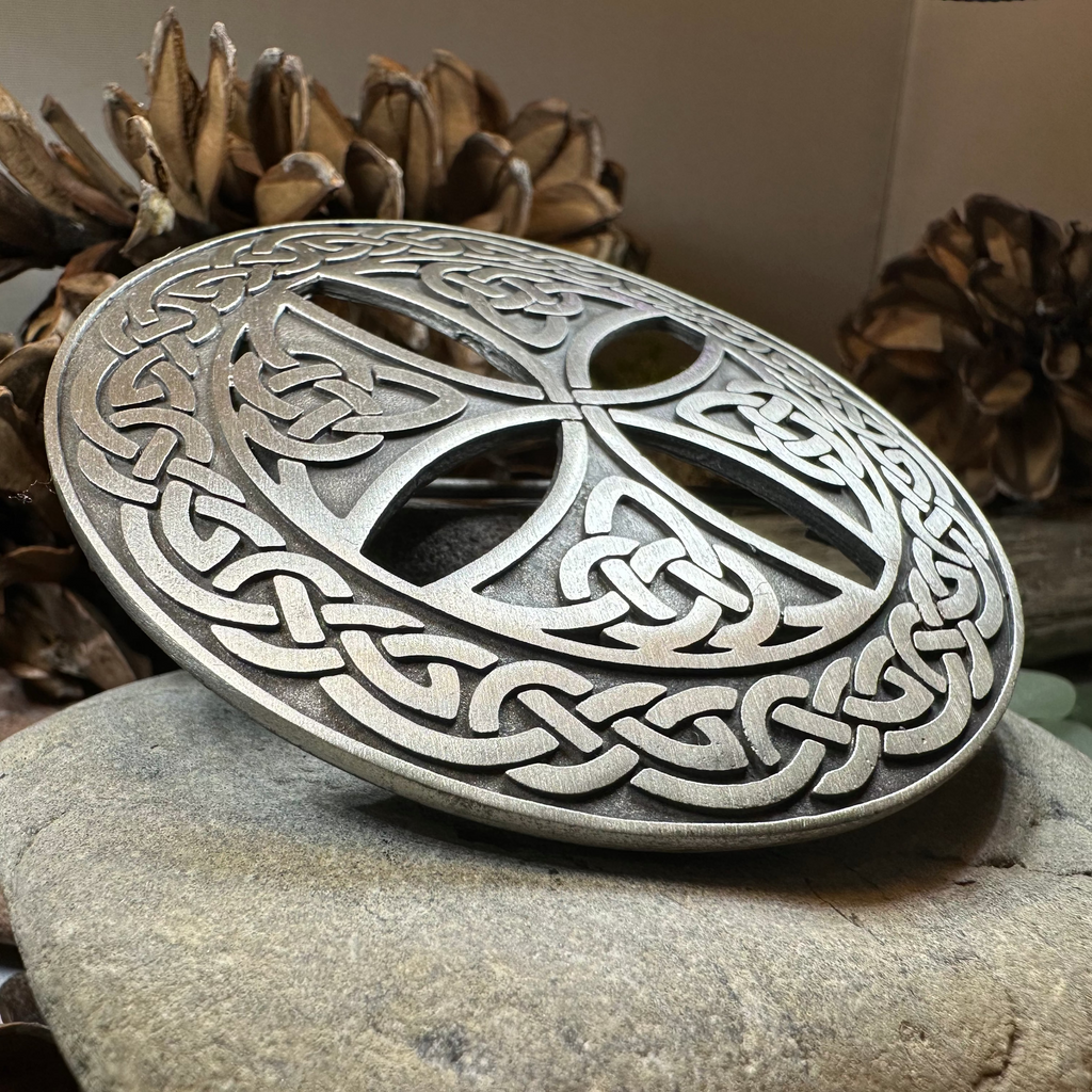 Large Celtic Cross Tartan Pin - Handmade in Scotland | Brooch | Wiccan Center