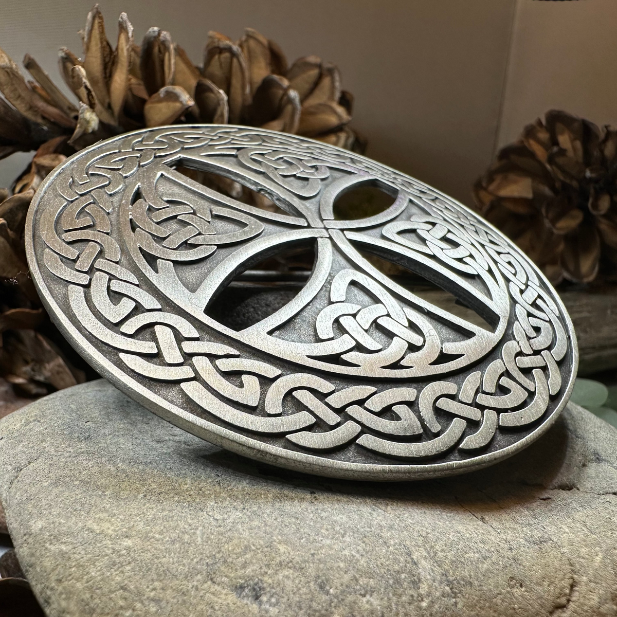 Large Celtic Cross Tartan Pin - Handmade in Scotland | Brooch | Wiccan Center