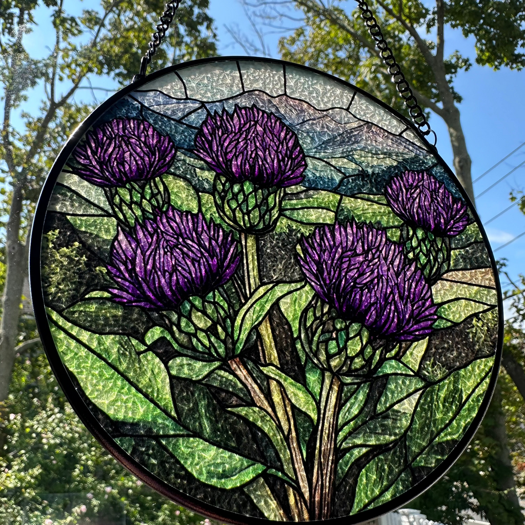 Scottish Highland Thistles Suncatcher | Gifts | Wiccan Center