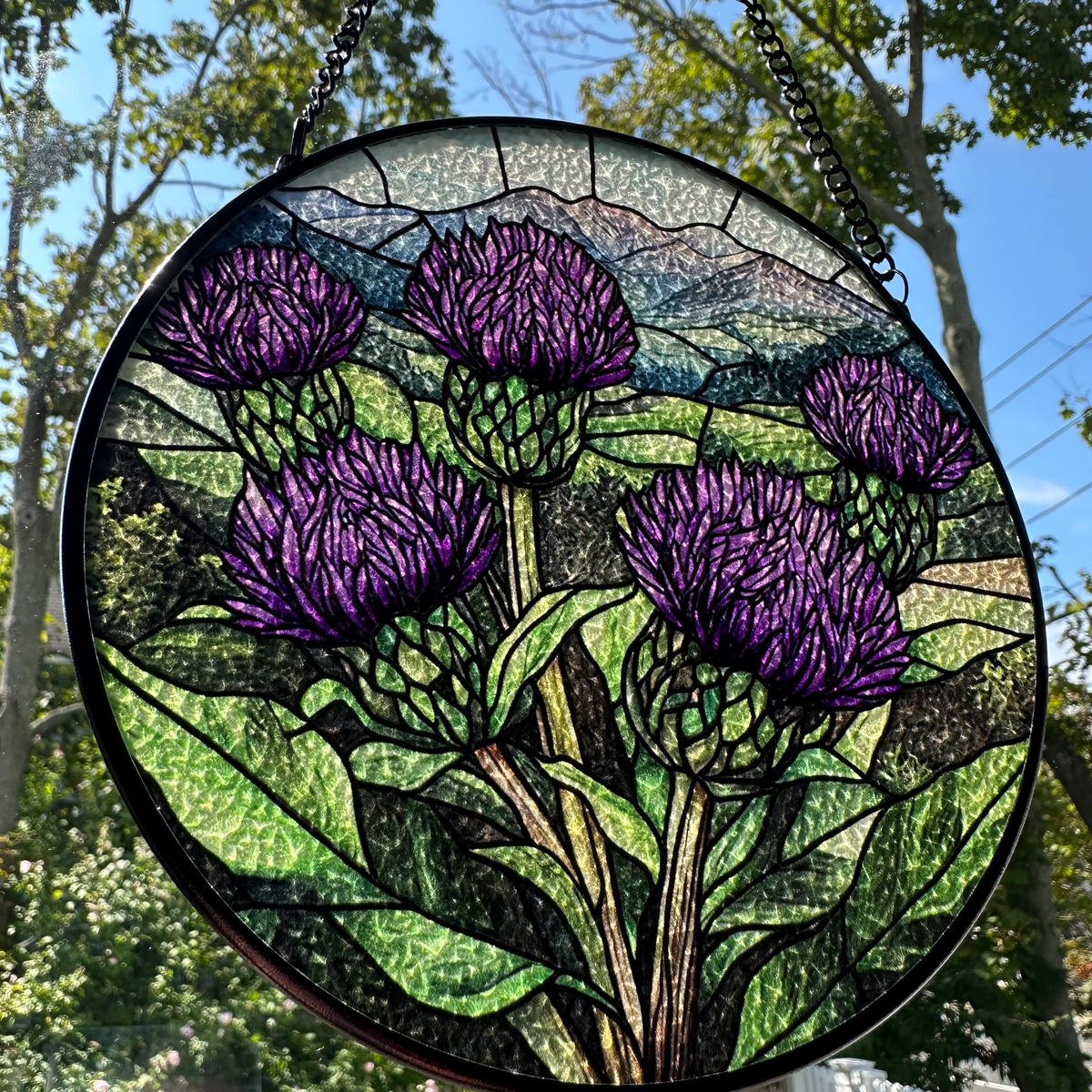 Scottish Highland Thistles Suncatcher | Gifts | Wiccan Center
