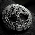 Large Pewter Tree of Life Tartan Pin - Handmade | Brooch | Wiccan Center