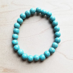 Blue Turquoise Stackable Stretch Beaded Bracelet 800u | Bracelet | Wiccan Center