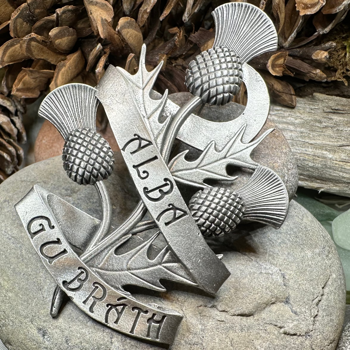 Alba Gu Brath Thistle Kilt Pin - Handmade in Scotland | Brooch | Wiccan Center