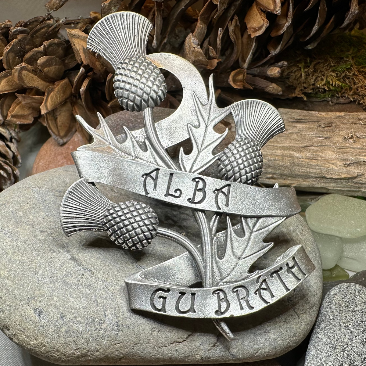 Alba Gu Brath Thistle Kilt Pin - Handmade in Scotland | Brooch | Wiccan Center
