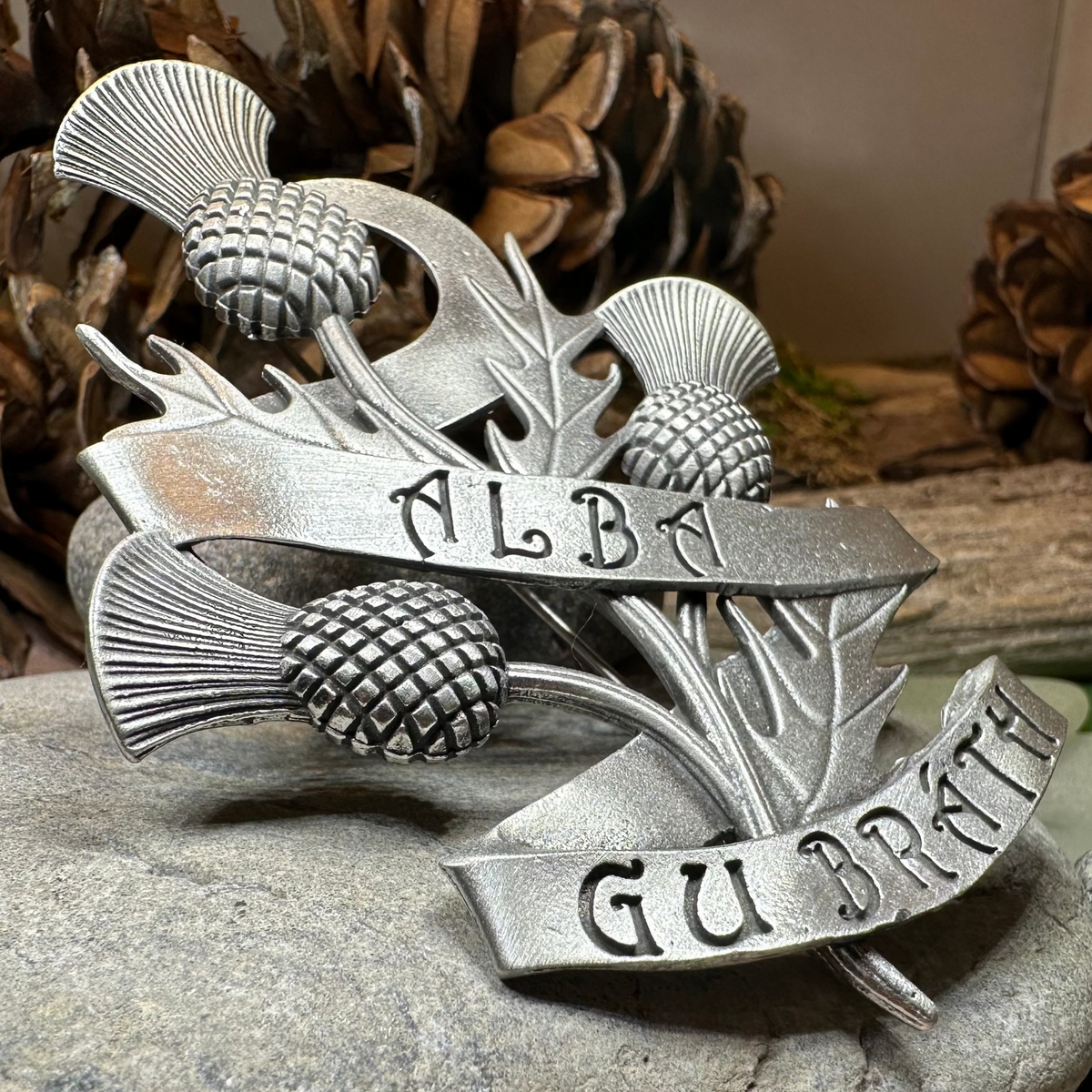 Alba Gu Brath Thistle Kilt Pin - Handmade in Scotland | Brooch | Wiccan Center