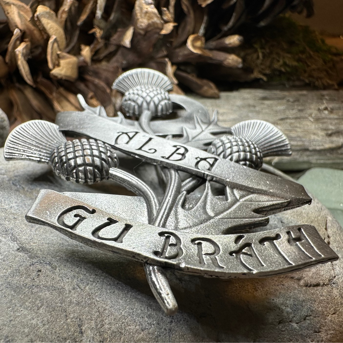 Alba Gu Brath Thistle Kilt Pin - Handmade in Scotland | Brooch | Wiccan Center