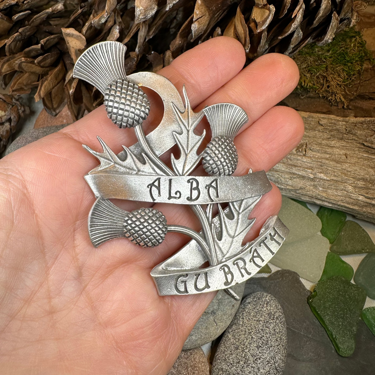 Alba Gu Brath Thistle Kilt Pin - Handmade in Scotland | Brooch | Wiccan Center