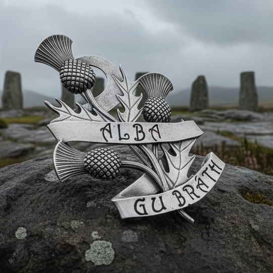 Alba Gu Brath Thistle Kilt Pin - Handmade in Scotland | Brooch | Wiccan Center