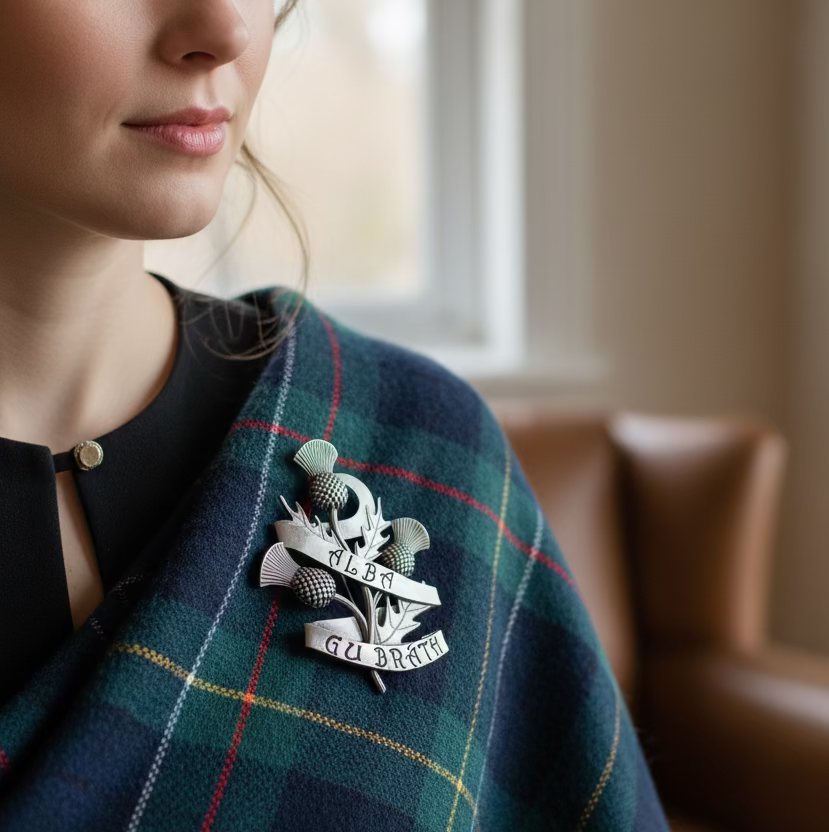 Alba Gu Brath Thistle Kilt Pin - Handmade in Scotland | Brooch | Wiccan Center