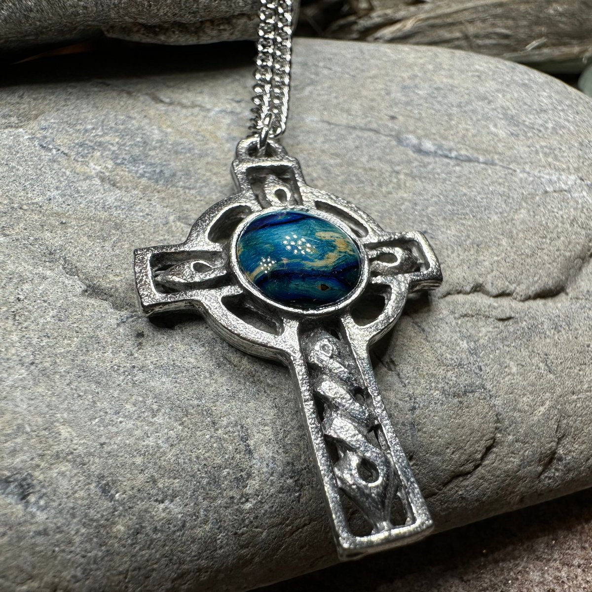 Heathergems Celtic Cross Necklace - Handmade in Scotland
