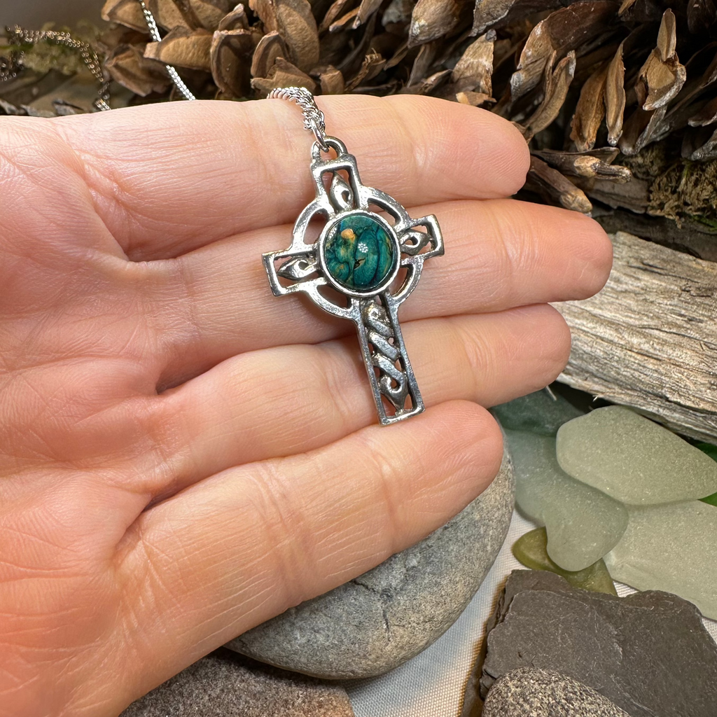 Heathergems Celtic Cross Necklace - Handmade in Scotland