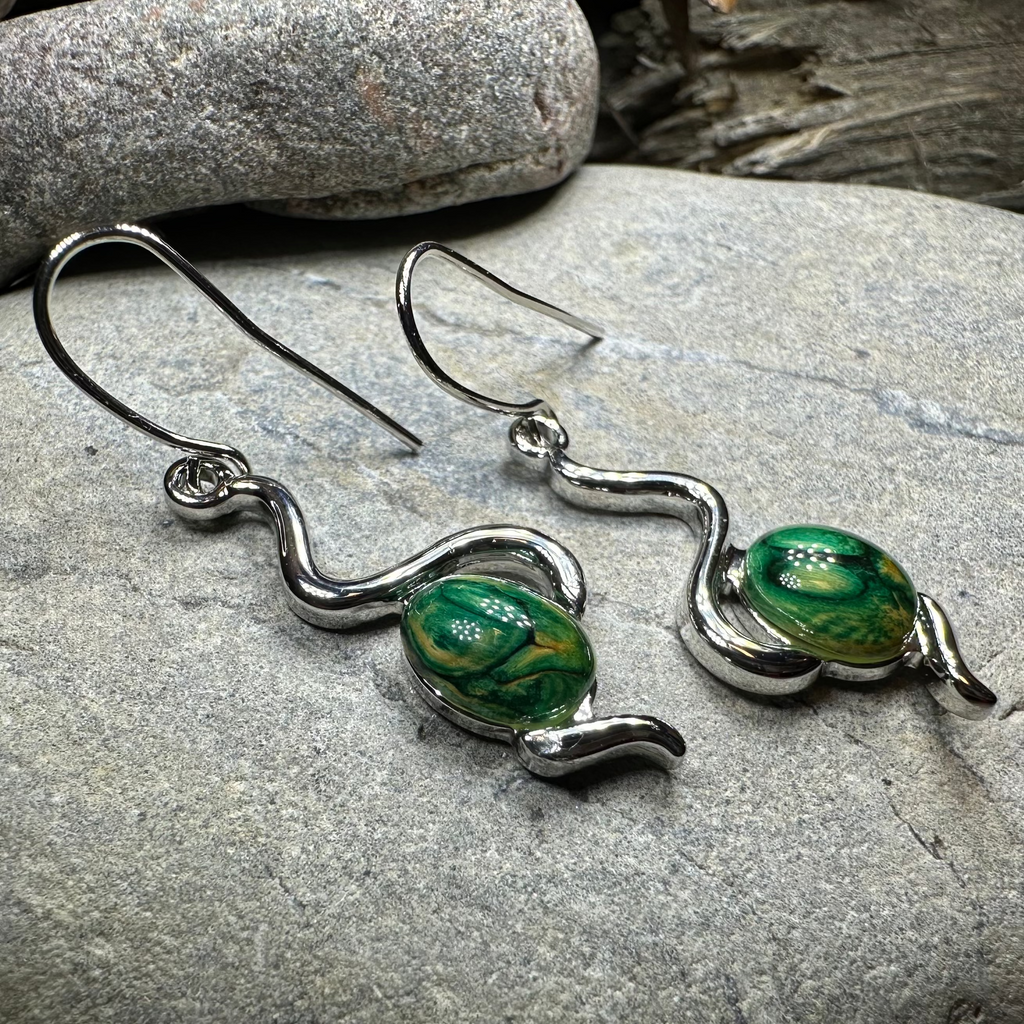 Heathergems Celtic Wiggle Earrings - Handmade in Scotland | Dangle Earrings | Wiccan Center