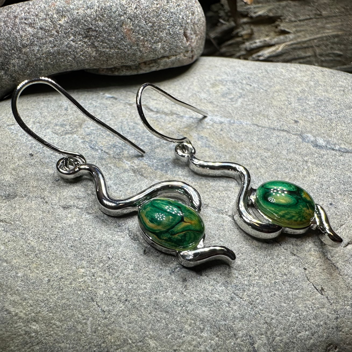 Heathergems Celtic Wiggle Earrings - Handmade in Scotland | Dangle Earrings | Wiccan Center