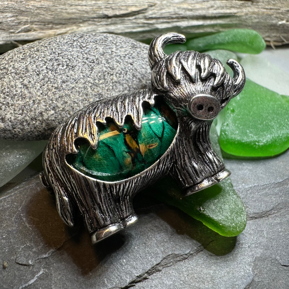 Heathergems Highland Cow Brooch - Handmade in Scotland | Brooch | Wiccan Center