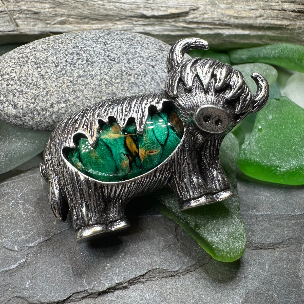 Heathergems Highland Cow Brooch - Handmade in Scotland | Brooch | Wiccan Center