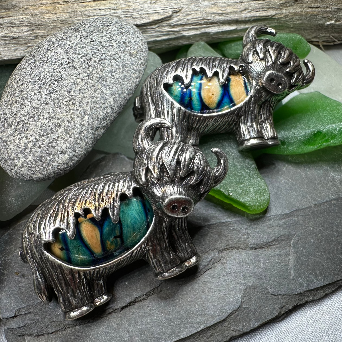 Heathergems Highland Cow Brooch - Handmade in Scotland | Brooch | Wiccan Center