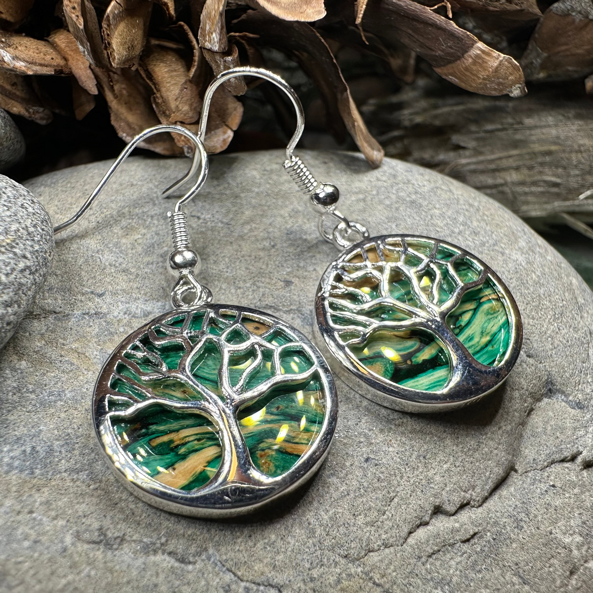 Heathergems Tree of Life Earrings from Scotland | Dangle Earrings | Wiccan Center