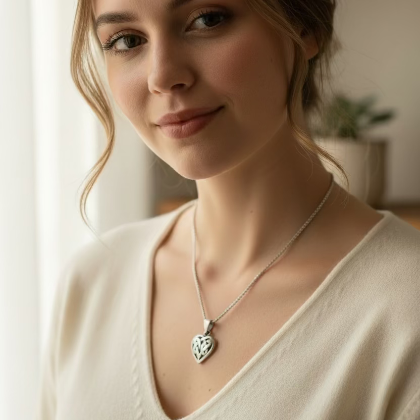 Petite Celtic Heart Necklace in Sterling Silver | Pendant | Wiccan Center