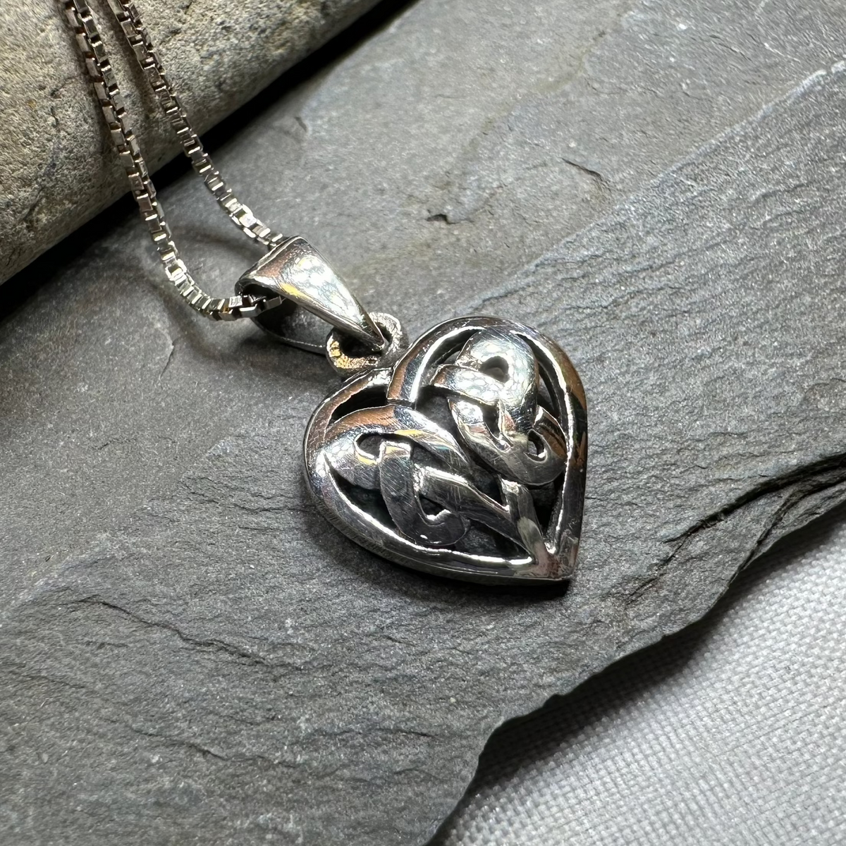 Petite Celtic Heart Necklace in Sterling Silver | Pendant | Wiccan Center