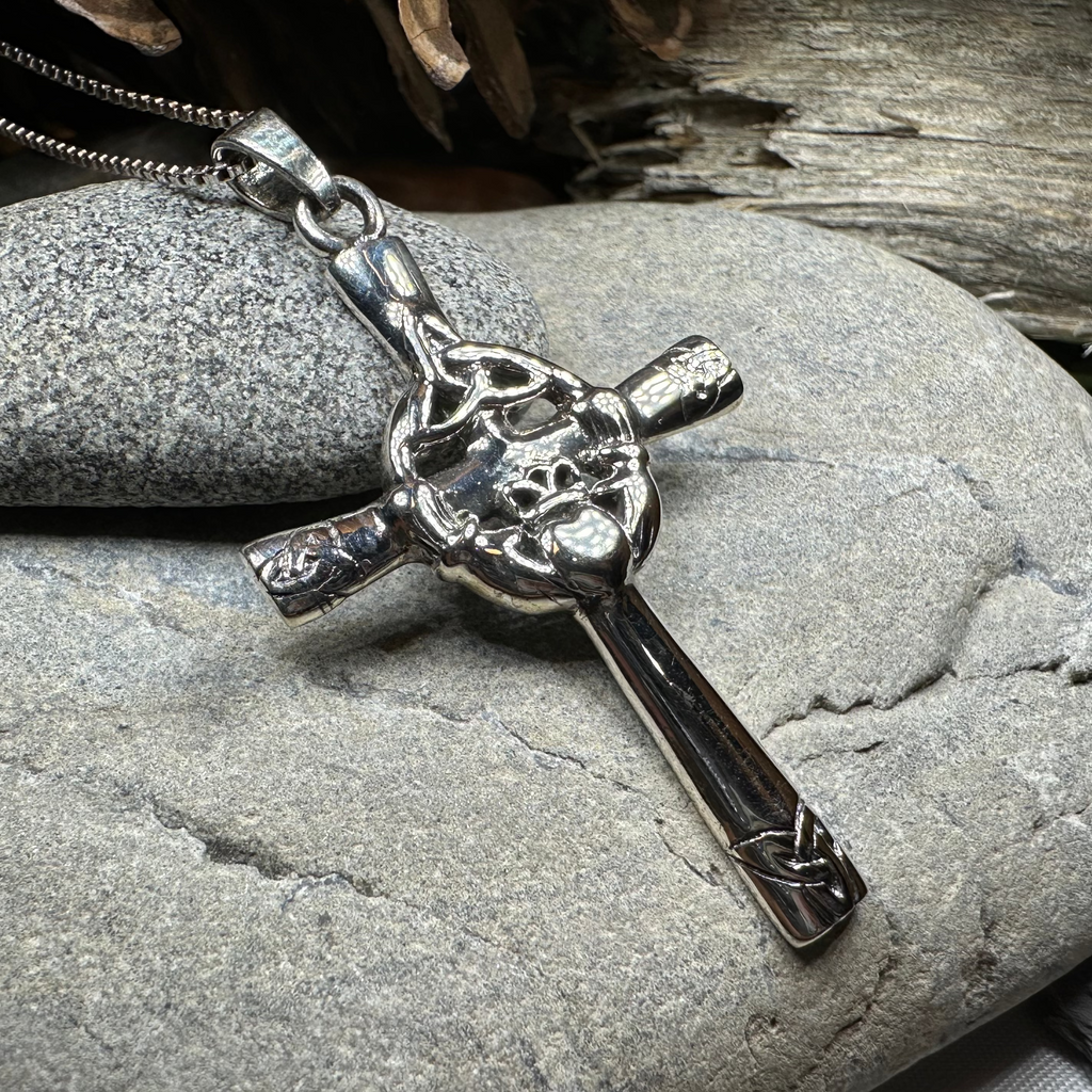 Celtic Claddagh Cross Necklace | Pendant | Wiccan Center