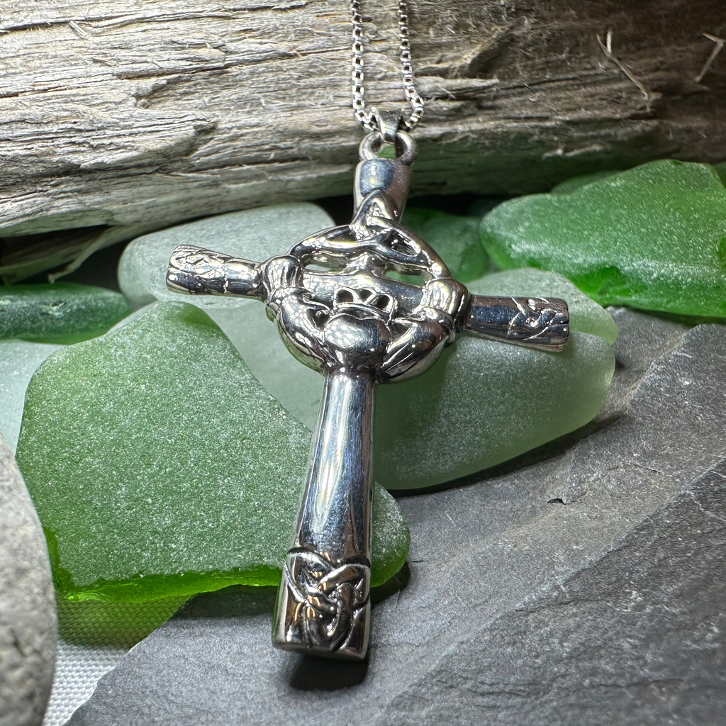 Celtic Claddagh Cross Necklace | Pendant | Wiccan Center
