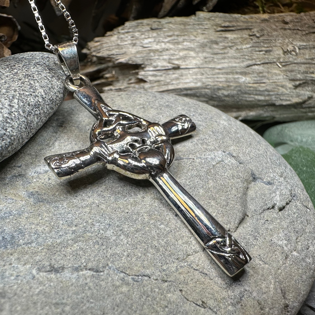 Celtic Claddagh Cross Necklace | Pendant | Wiccan Center