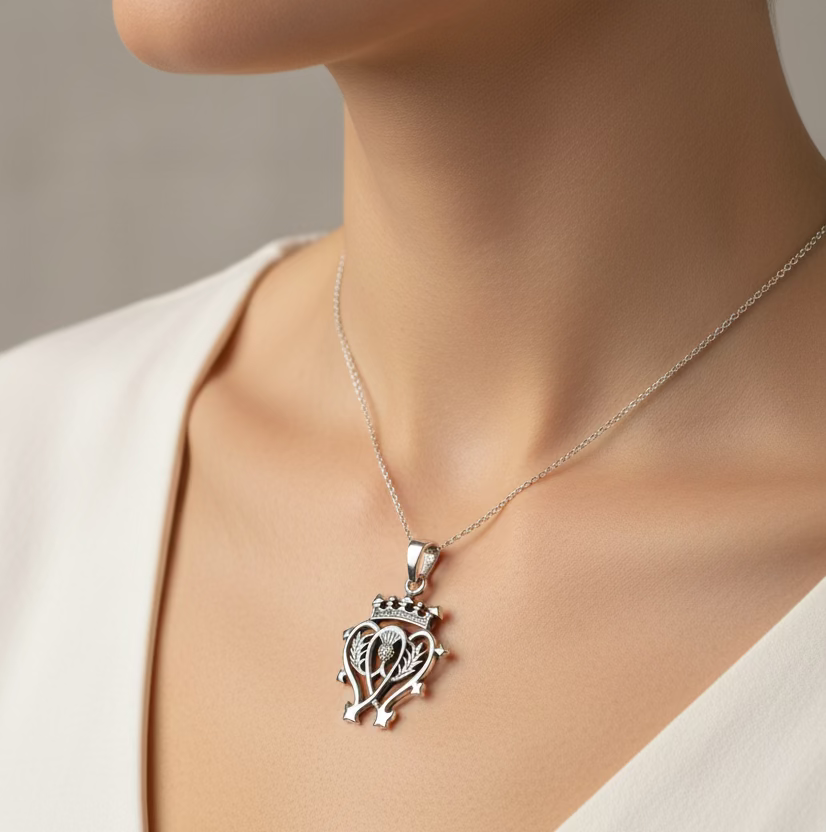 Mhairi Scottish Luckenbooth Necklace in Sterling Silver | Pendant | Wiccan Center