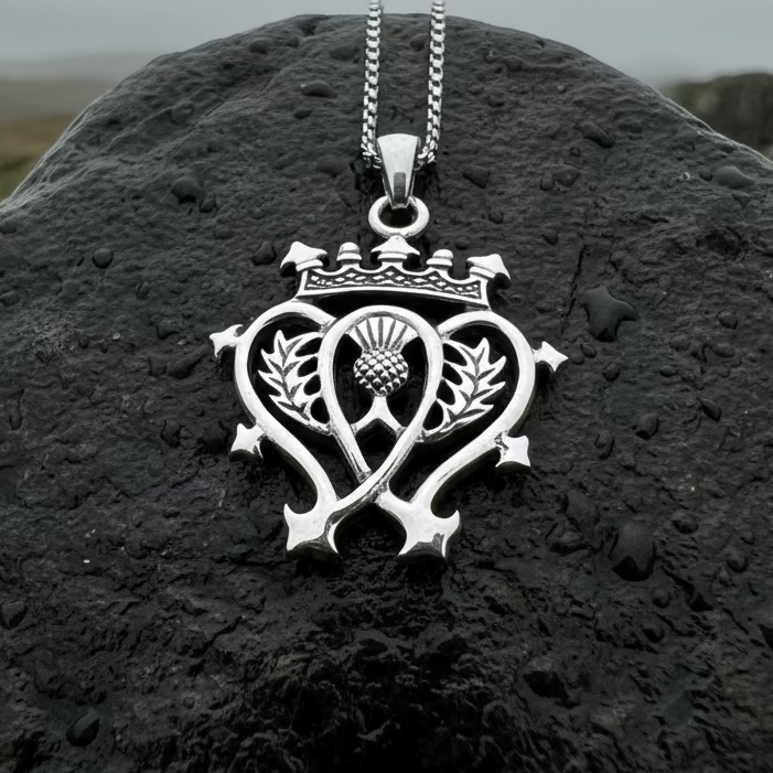Mhairi Scottish Luckenbooth Necklace in Sterling Silver | Pendant | Wiccan Center