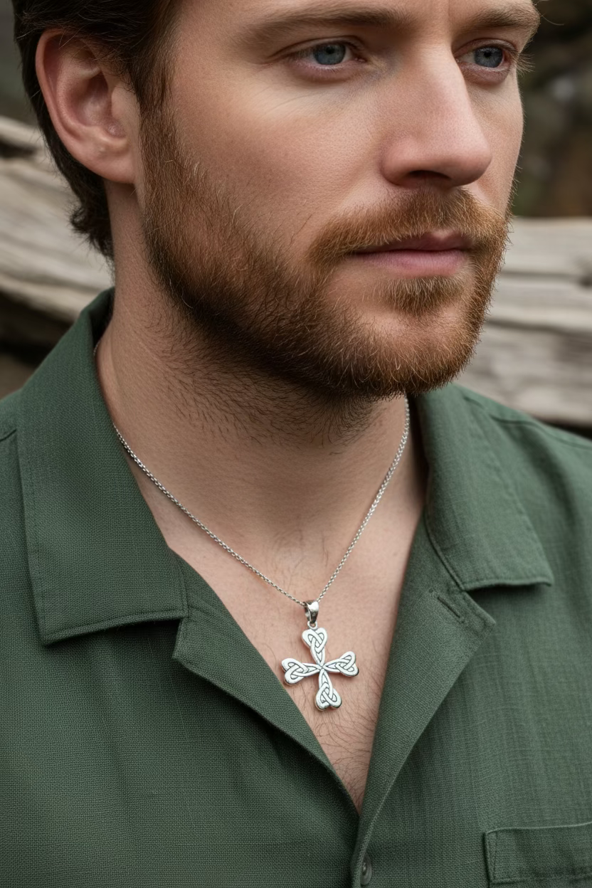 Ethereal Celtic Cross Necklace in Sterling Silver
