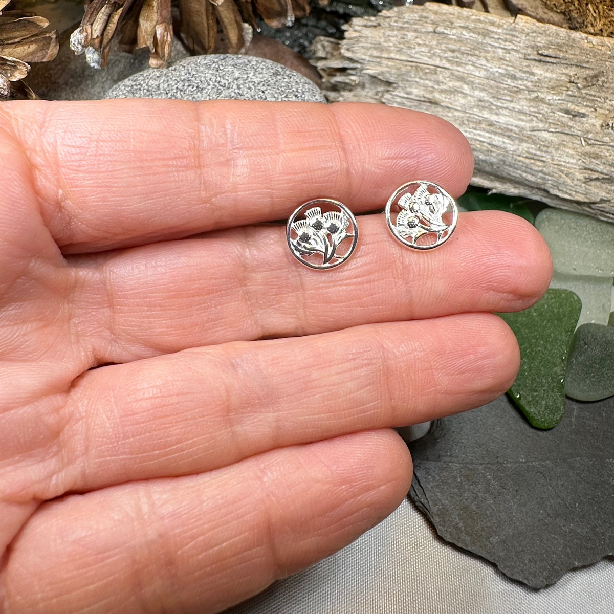 Dolina Thistle Stud Earrings | Post Earrings | Wiccan Center