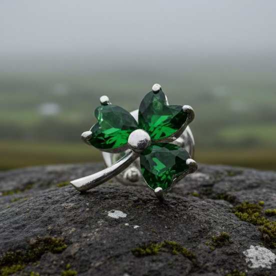 Irish Forever Shamrock Lapel Pin in Sterling Silver | Brooch | Wiccan Center