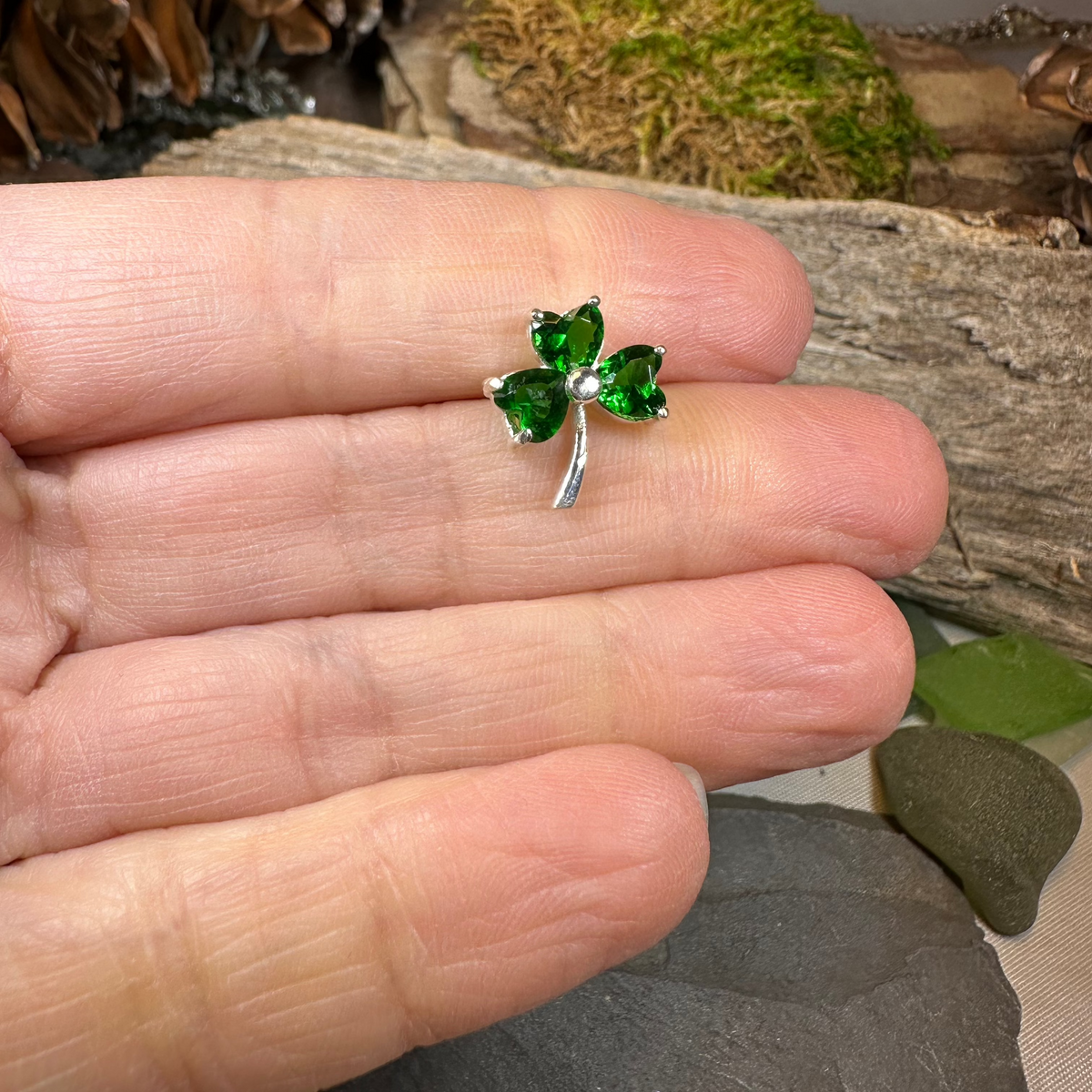 Irish Forever Shamrock Lapel Pin in Sterling Silver | Brooch | Wiccan Center