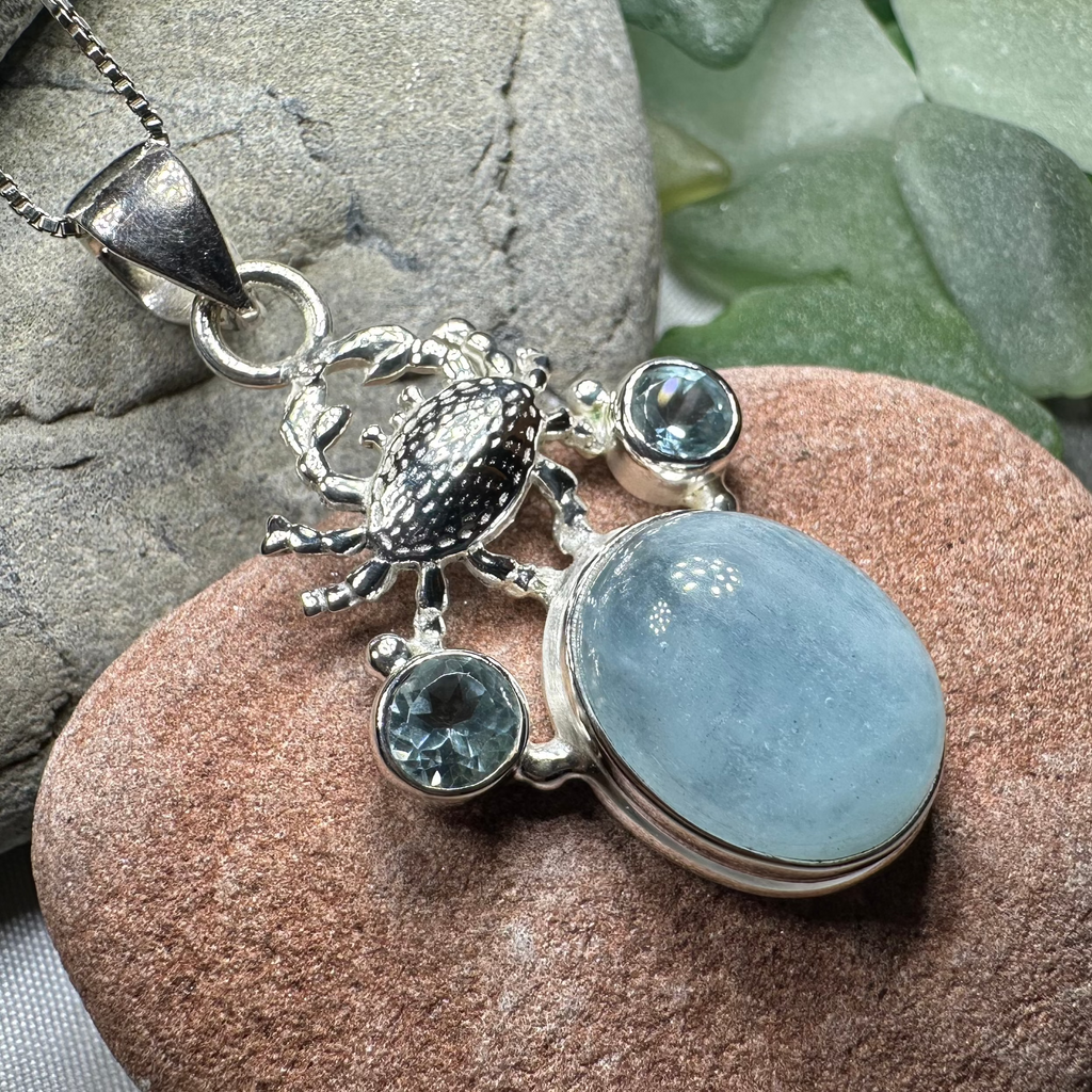 Carrie Crab Aquamarine Necklace | Pendant | Wiccan Center