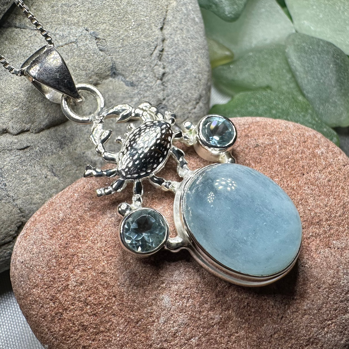 Carrie Crab Aquamarine Necklace | Pendant | Wiccan Center
