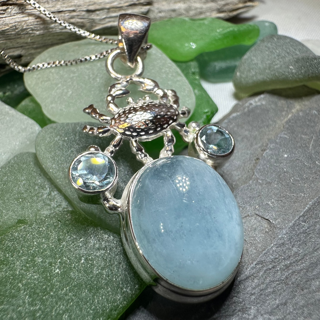 Carrie Crab Aquamarine Necklace | Pendant | Wiccan Center
