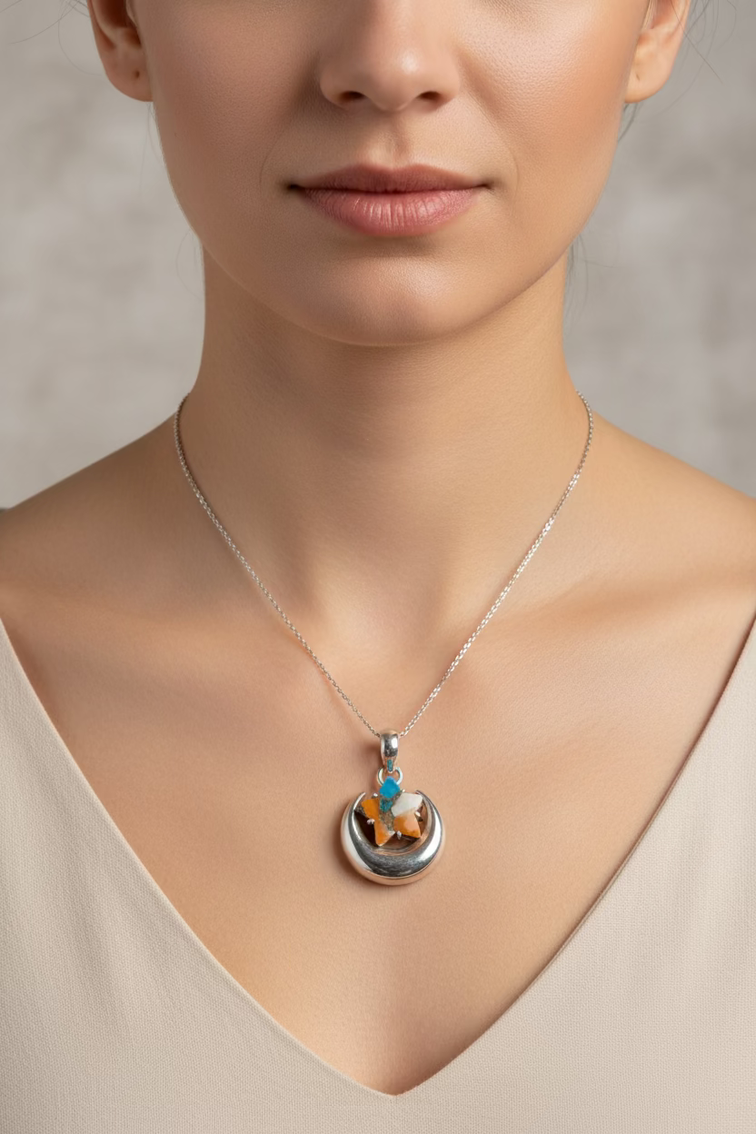 Dreamweaver Moon & Star Necklace | Pendant | Wiccan Center