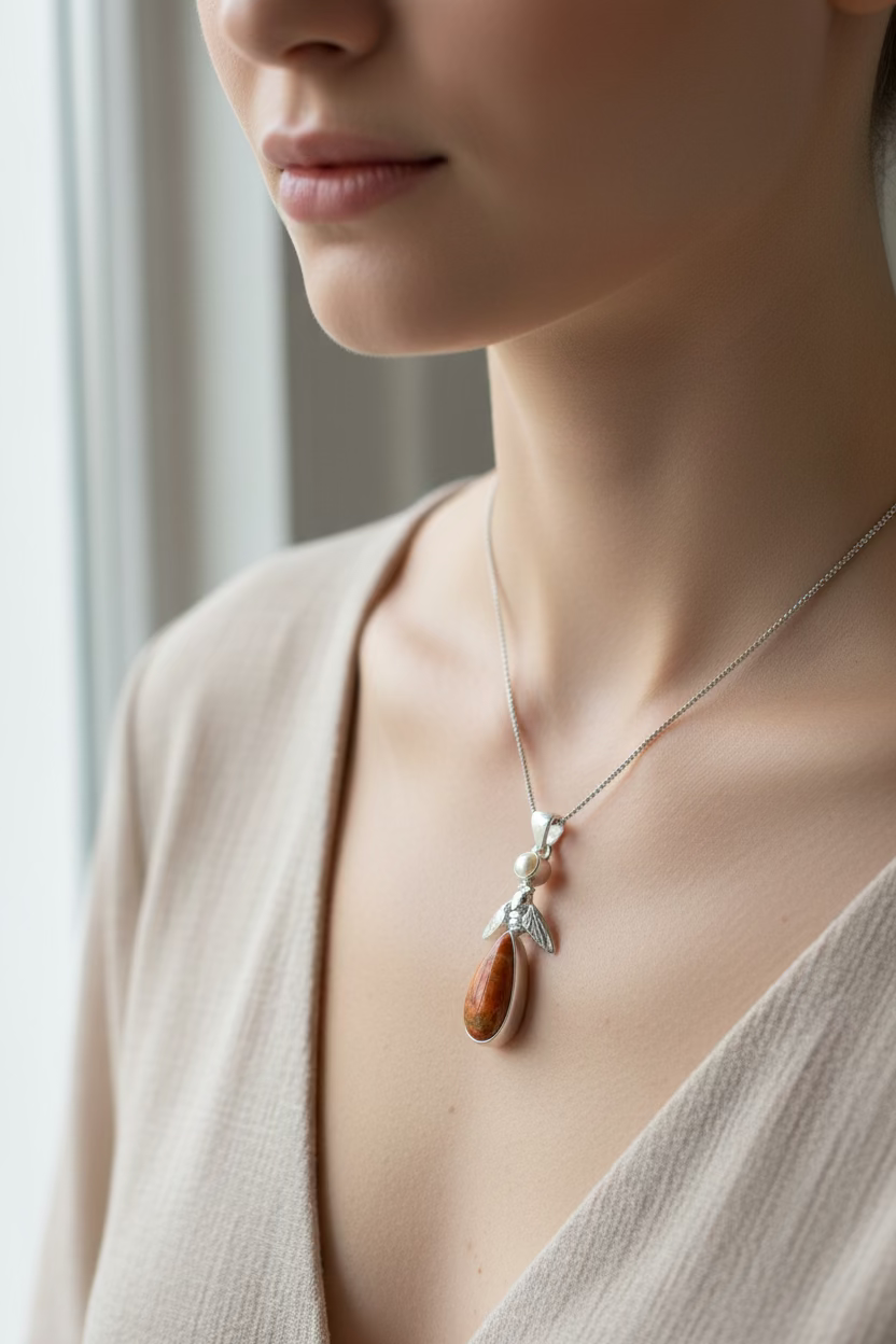 Summer Garden Bee Necklace | Pendant | Wiccan Center