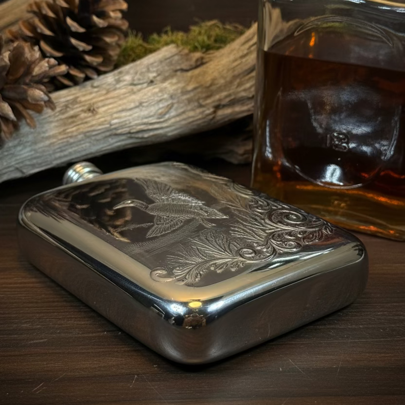 Mallard Duck Pewter Hip Flask - Handmade in England | Gifts | Wiccan Center