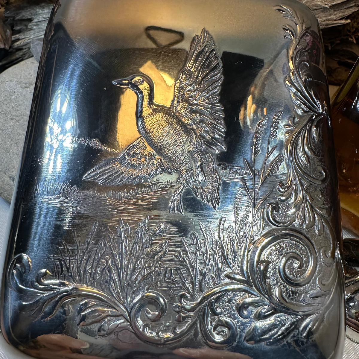 Mallard Duck Pewter Hip Flask - Handmade in England | Gifts | Wiccan Center