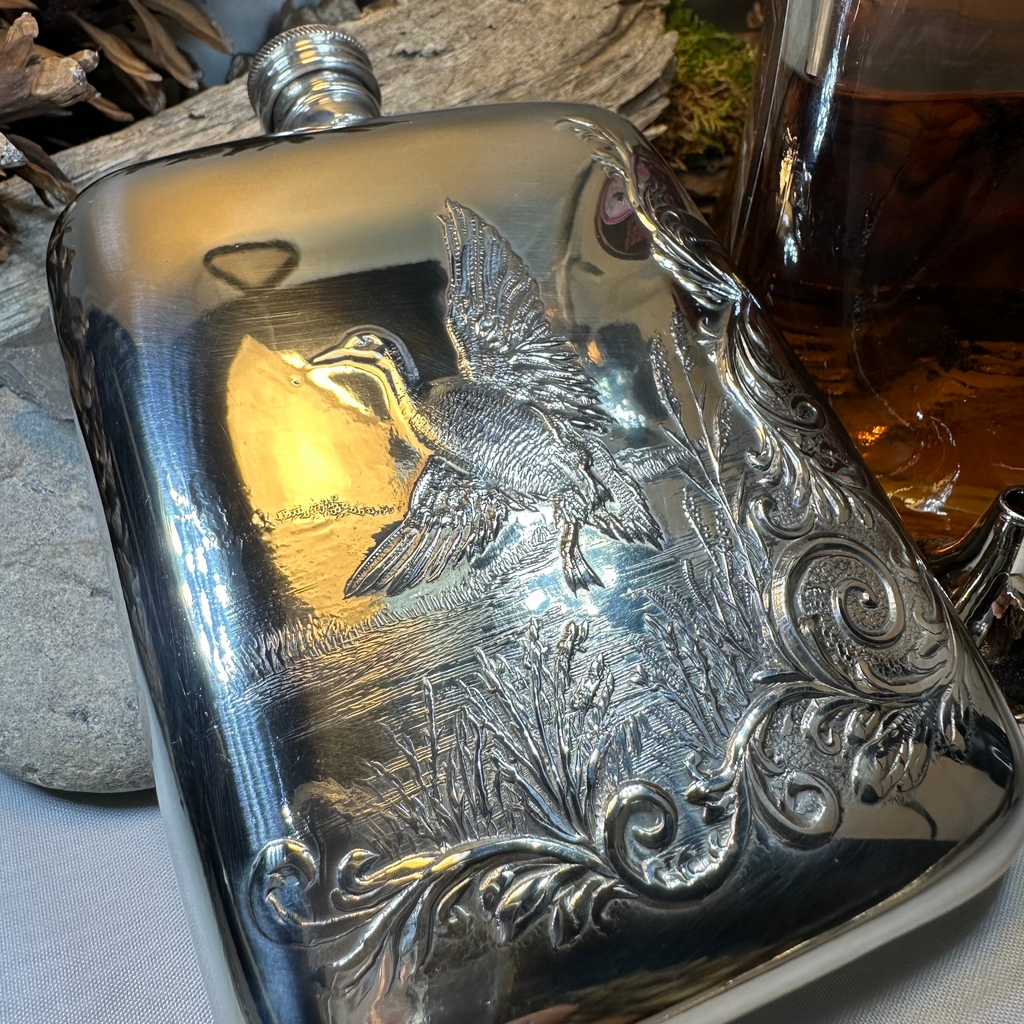 Mallard Duck Pewter Hip Flask - Handmade in England | Gifts | Wiccan Center