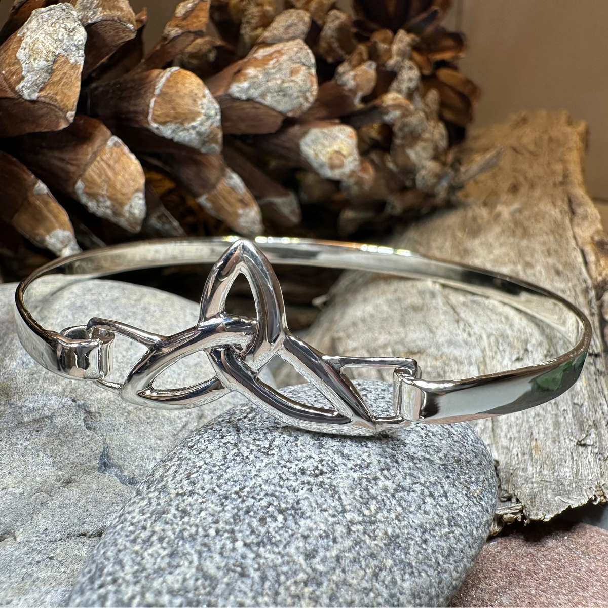 Celtic Triquetra Bracelet in Sterling Silver | Cuff Bracelet | Wiccan Center