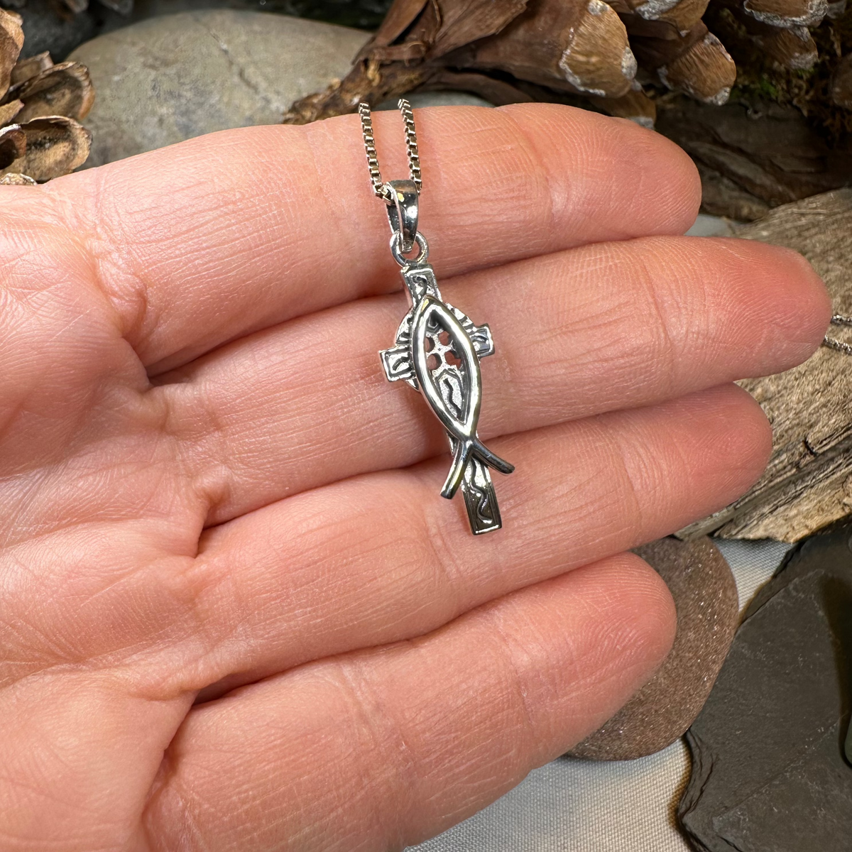 Ichthys Celtic Cross Necklace | Pendant | Wiccan Center