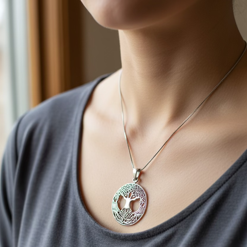 Eternal Celtic Tree of Life Necklace in Sterling Silver | Pendant | Wiccan Center