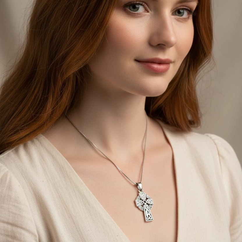 Traditional Celtic Cross Necklace in Sterling Silver | Pendant | Wiccan Center