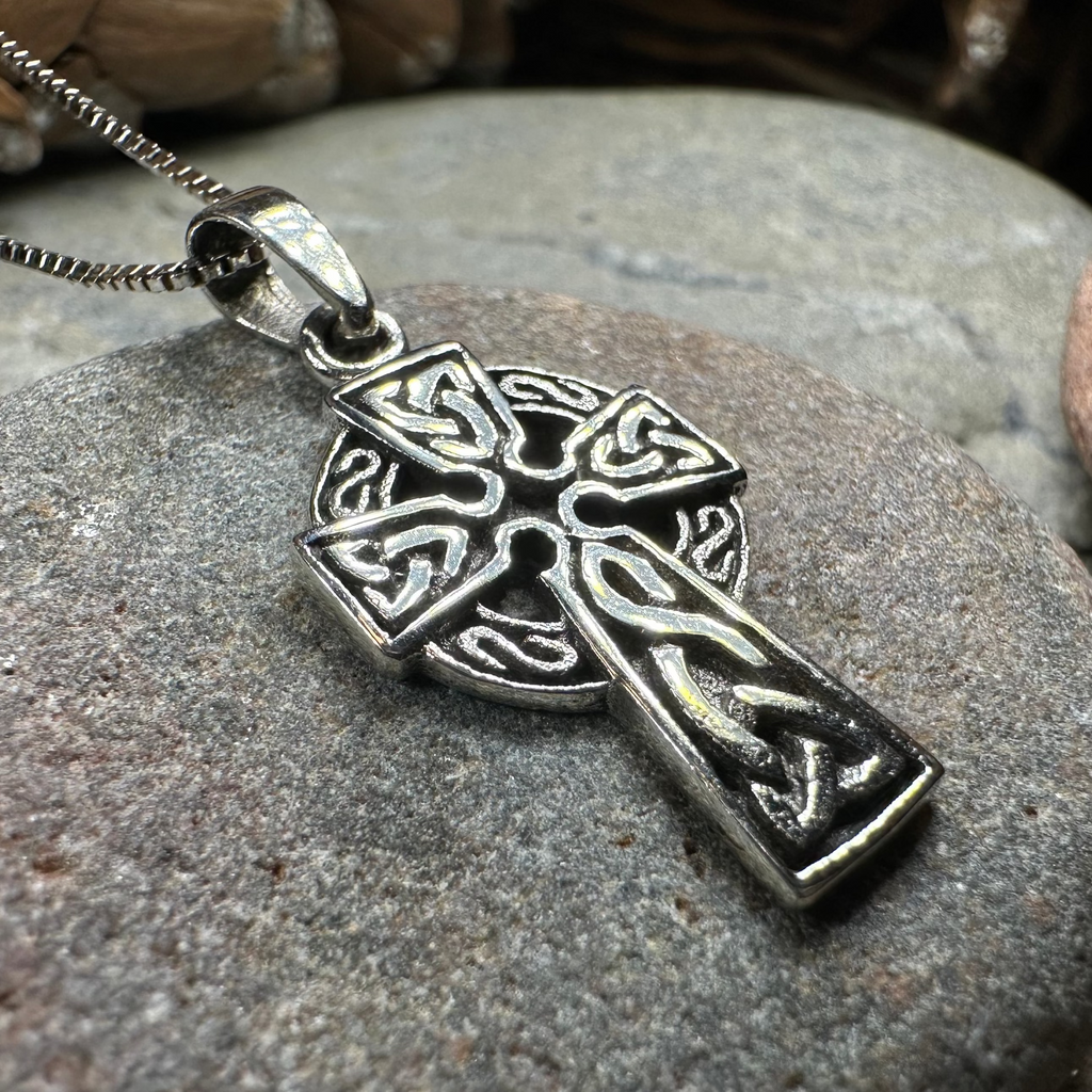 Traditional Celtic Cross Necklace in Sterling Silver | Pendant | Wiccan Center