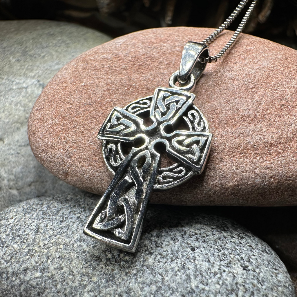 Traditional Celtic Cross Necklace in Sterling Silver | Pendant | Wiccan Center