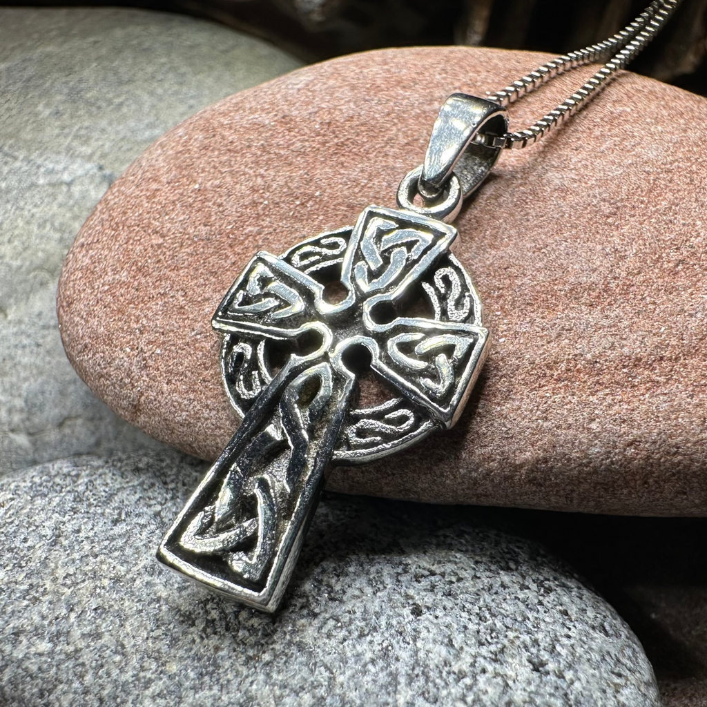 Traditional Celtic Cross Necklace in Sterling Silver | Pendant | Wiccan Center
