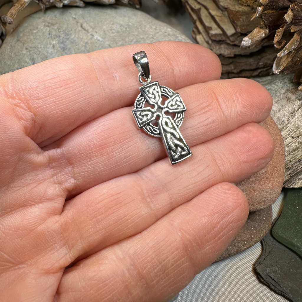Traditional Celtic Cross Necklace in Sterling Silver | Pendant | Wiccan Center