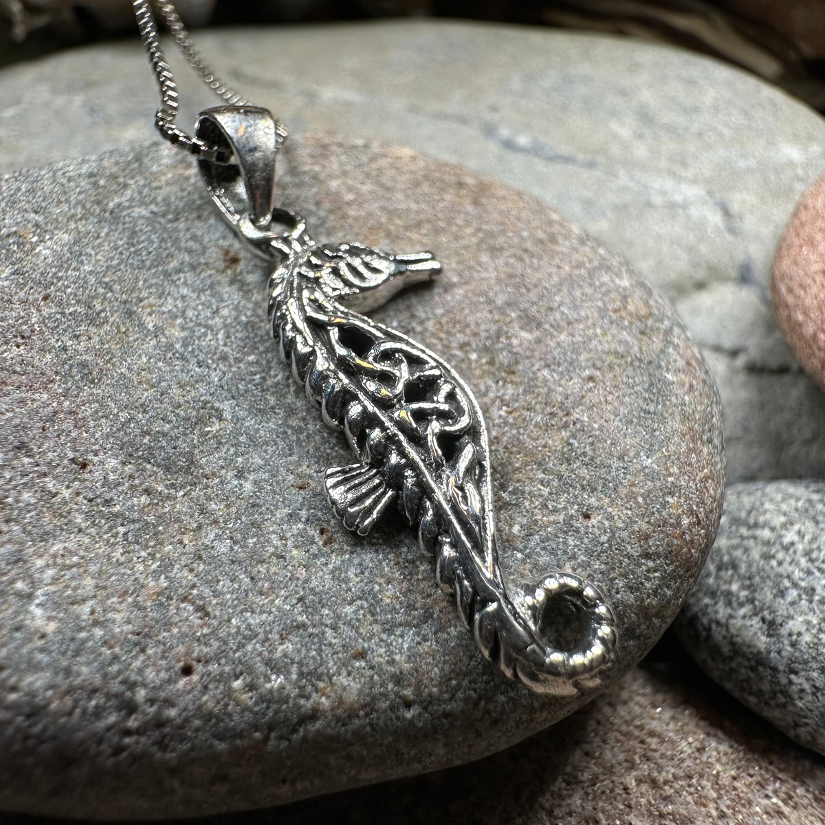 Celtic Seahorse Necklace in Sterling Silver | Pendant | Wiccan Center