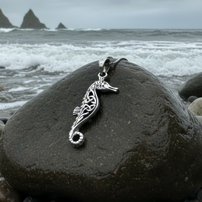 Celtic Seahorse Necklace in Sterling Silver | Pendant | Wiccan Center